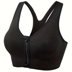 Women's Plus Size <b>Sports</b> <b>Bras</b> <b>Set</b> 3 Pack Front Zipper Soft Padded Comfort Running <b>Bra</b> Active Print 3pcs <b>Set</b> with Spandex Lining - Product Image 5