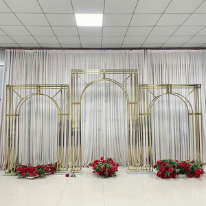 Arche de fond de scène de mariage en métal doré, très vendue, pour la décoration de mariage, fête d'anniversaire - Product Image 1