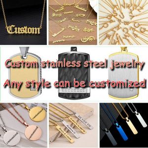 Collar con Placa de Nombre Personalizada en Oro Sólido de 14K, Moderno, de Acero Inoxidable 316L con Colgante para Fiestas, para Hombres, Mujeres y Niñas - Product Image 5