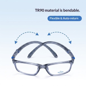Sunray Dropshipping Private Label Low MOQ Ready Stock Running Marathon Square Frame TR90 Unisex Blue Light Sports Glasses - Product Image 3
