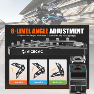 NICECNC para Yamaha Tenere 700, Abrazaderas de Reposapiés para Motocicleta, Reposapiés para Carretera para 890 <span class=keywords><strong>Adventure</strong></span>, 1290 SAR, SAS, R1200, <span class=keywords><strong>R1250</strong></span>, R1300 <span class=keywords><strong>GS</strong></span>, GSA - Product Image 3