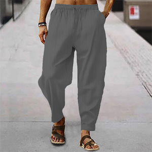 Pantaloni all'ingrosso estivi in cotone traspirante pantaloni larghi Casual <span class=keywords><strong>a</strong></span> <span class=keywords><strong>righe</strong></span> Hip Hop pantaloni sportivi - Product Image 4