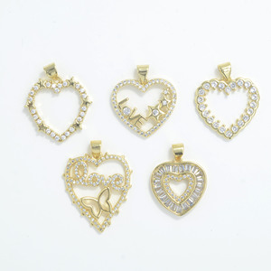 Oferta Especial: Joyería para <span class=keywords><strong>Parejas</strong></span> en Forma <span class=keywords><strong>de</strong></span> Corazón, Chapada en Cobre con Oro <span class=keywords><strong>de</strong></span> 18K, Colgante con Dije <span class=keywords><strong>de</strong></span> Amor, Accesorio para la Creación <span class=keywords><strong>de</strong></span> Joyería Femenina - Product Image 1