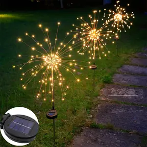 太阳能发光二极管灯3D DIY烟火灯花园通道景观节日派对圣诞草坪安全户外装饰