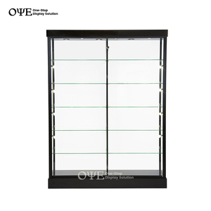 Giá rẻ Glass Showcase Hiển thị nội các hiển thị trường hợp cho cửa hàng có thể khóa LED ánh sáng khói cửa hàng Showcase - Product Image 3