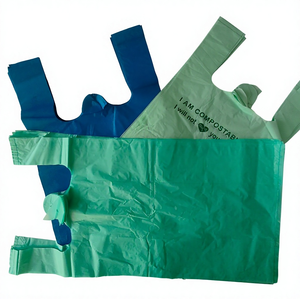Bolsas de Camiseta Biodegradables de PBAT y PE, Materiales Reciclados, Ecológicas, Compostables, con Grabado Personalizable para Supermercados - Product Image 3