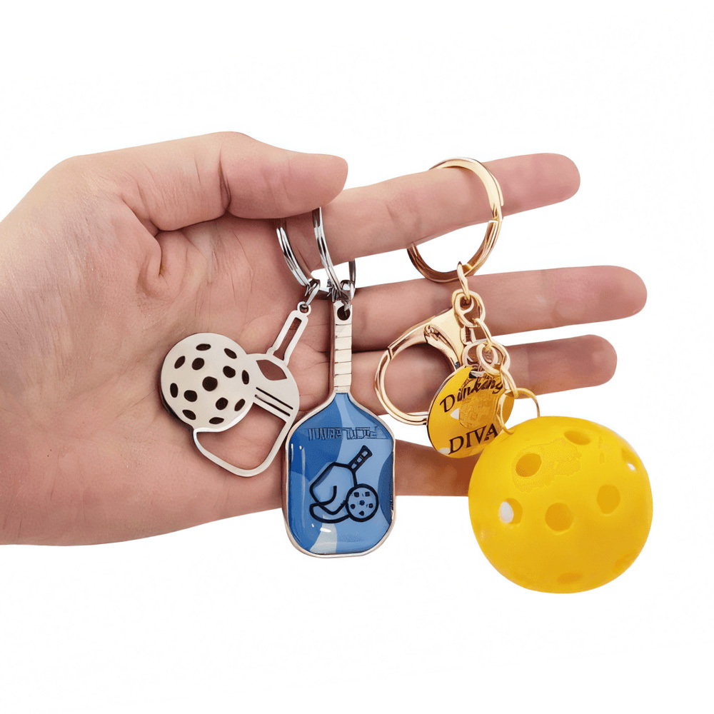 Manufacturer Custom Charm Pickball Key Chain Accessories Custom Keyring Promotional Personalized Keychain Wholesale
