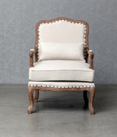 Canapé simple de style antique provincial français, chaise en bois Louis XV