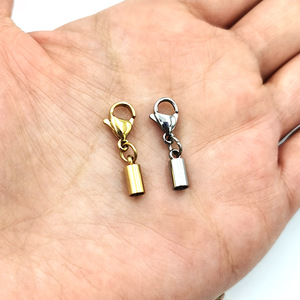 Juego de cierres de langosta de acero inoxidable de una sola cabeza para pulseras de cuerda, accesorios de joyería DIY, chapado en oro y plata - Product Image 3