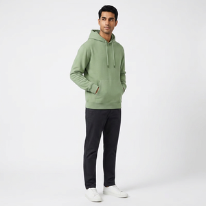Sweat-shirts à capuche zippés en molleton épais de haute qualité 100 % coton, style streetwear, avec lettres personnalisées au crochet pour hommes - Product Image 1