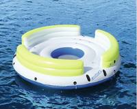 Vente en gros usine : Cabane flottante géante gonflable 6 places, île de piscine de luxe personnalisée en PVC épais pour adultes, OEM disponible
