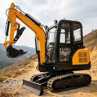 Mini-excavatrice de 3 tonnes avec moteur ISO CE et Euro 5 EPA, ripper, pince, lame niveleuse, fourche à palettes, attache-coupleur pour excavatrice