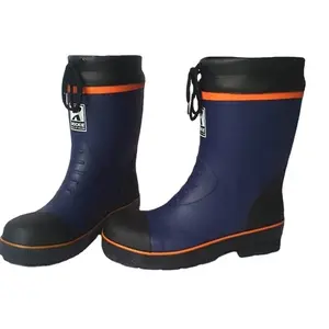 Water-Proof Steel Foot Finger Impact-Resistant Executive Safety Shoes Rain Boots for Men for Machine Shop Work