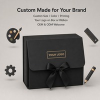 Boîte cadeau rigide personnalisée noire mate B4 avec fermeture magnétique, ruban satiné et nœud, vente en gros, directement de l'usine, pour chaussettes de détail