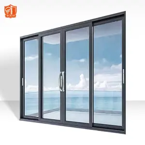 Porte scorrevoli in vetro temperato con doppia porta scorrevole in alluminio ad alta efficienza energetica di vendita calda