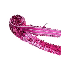 Accessoires de Danse : Coiffe et Ceinture en Dentelle avec Perles et Paillettes sur Cordon Élastique (3 cm, 3 Rangées) – Disponible Toute l'Année – 30 Couleurs – PET