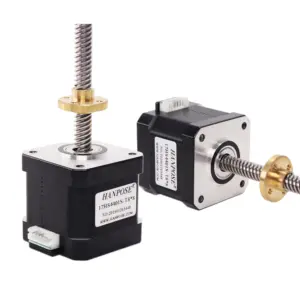 CNC motor De passo de Rosca 17HS4401S-T8x8 parafuso comprimento 300 MILÍMETROS com porca de Cobre sem chumbo para o Laser CNC e 3D motor da impressora nema 17 parafuso