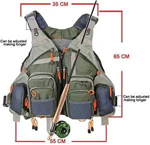 プロ仕様デザイン 内外17ポケット ルアーフィッシングバッグ 多機能 アウトドア フィッシングベスト フィッシングジャケット - Product Image 6