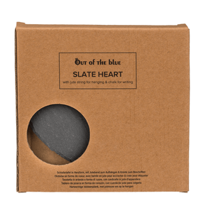tavoletta in ardesia a forma di cuore con corda di juta e gesso – rustica e creativa - Product Image 2