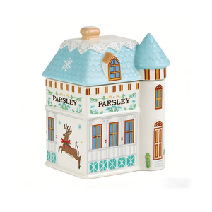Pot à épices moderne en céramique en forme de village avec couvercle, peint à la main, décoration créative pour la maison et les fêtes, ensemble d'ornements en forme de maison - Product Image 3