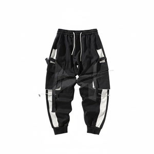 Joggers décontractés noirs sur mesure 2020 pour hommes, design élégant avec poches latérales, anti-plis, option grandes tailles pour l'hiver - Product Image 1