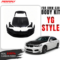Kit de Carrocería Ancha Estilo YG de Fibra de Carbono Perfiply, Parachoques Delantero, Parachoques Trasero, Guardabarros Delantero y Capó, Excelente Ajuste para BMW G30 2017-2020
