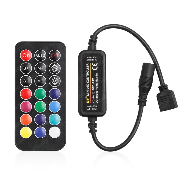 Mini RGB Wireless RF Controller New Release Indoor Lighting Remote Control Easy Brightness Adjustment Small Size Indoor Lighting