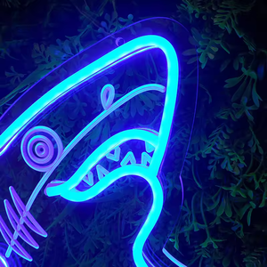 Lampe néon LED personnalisée en forme de requin, tube en silicone, décoration murale pour extérieur, maison, bar, jardin - Product Image 3