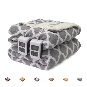 Manta calefactora eléctrica Jacquard Sherpa Fleece y Sherpa Fleece, manta lavable a máquina para <span class=keywords><strong>cama</strong></span>, calentador eléctrico - Product Image 1