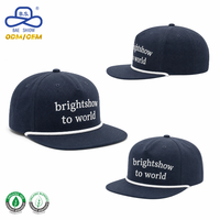Casquettes de baseball vintage à 5 panneaux personnalisées de luxe, à visière plate, avec logo brodé, en velours 100% coton, unisexe, pour le sport