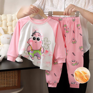 Nouveauté hiver, doux et respirant, 100% polyester, <span class=keywords><strong>velours</strong></span> imprimé dessin animé pour enfants, manches longues, antibactérien 10A, décontracté pour garçons et filles - Product Image 4