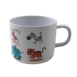 Taza de animales de 8 oz para niños, Mini tazas de leche y agua de plástico de 8 oz con asas, aptas para lavavajillas