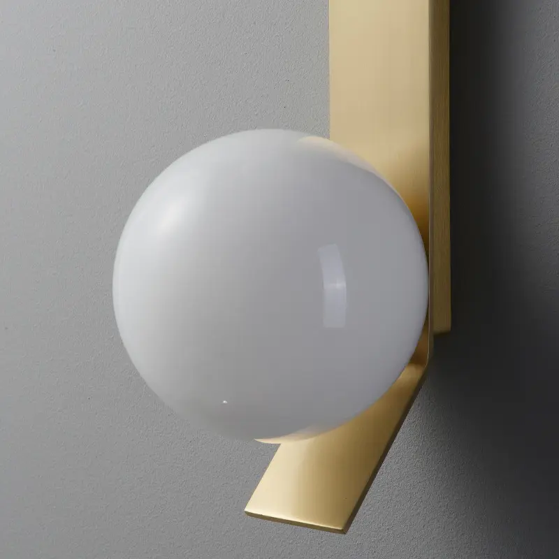 Bola de vidro e14 design nórdico, base de latão, lâmpadas de parede decorativas para hotel