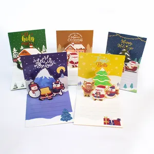 Kunden spezifische Weihnachts karte 3D Pop Up Note Umschlag und Siegel Aufkleber Gruß karte Recycelbar Alle für Geliebte Kinder Erwachsene