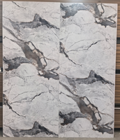 Panel de Pared para Ducha de PVC con Acabado UV, Mármol Blanco Carrara Galaxy, 1/1.2m, de la Mejor Calidad, Impermeable, para Decoración de Baños