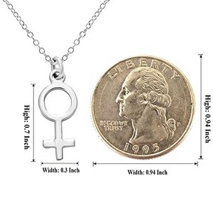 Collana di simbolo di <span class=keywords><strong>genere</strong></span> astrologico in acciaio inossidabile placcato oro semplice <span class=keywords><strong>femminile</strong></span> con catena a maglie alla moda per matrimoni e feste - Product Image 4