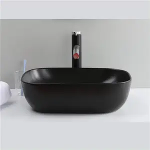 Avrupa banyo Vanity sayaç lavabo Modern mat sanat havza tezgah seramik mat kare banyo lavabo