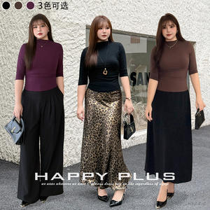 เสื้อถักแขนกลางรุ่น Runqi Modal รุ่น N9309 ไซส์พลัส คอสูงครึ่งตัว สีพื้น เสื้อผู้หญิง สไตล์ชิคสำหรับใส่ทำงานในฤดูใบไม้ร่วง - Product Image 5