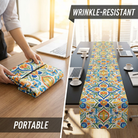 Chemin de table personnalisé avec logo 30x88 - Nappe de présentation en polyester premium infroissable - Chemin de table ignifuge sublimé par transfert thermique