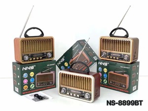 Redwingy NS-8899BT Xách Tay Cổ Điển AM FM Radio Với Â<span class=keywords><strong>m</strong></span> Thanh Stereo Loa DC Pin Lớn Powered USB AUX <span class=keywords><strong>Bluetooth</strong></span> Bằng Gỗ Đài Phát Thanh - Product Image 2