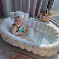 Vente Chaude en Stock : Piscine Bébé Gonflable Portable en PVC, Baignoire Pliable Relaxante pour Tout-Petits, Nouveaux-Nés et Enfants