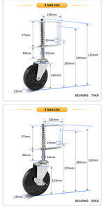 Feder belastete Möbel Gate Caster 100mm 4 Zoll Hartgummi rad für Metall möbel - Product Image 2