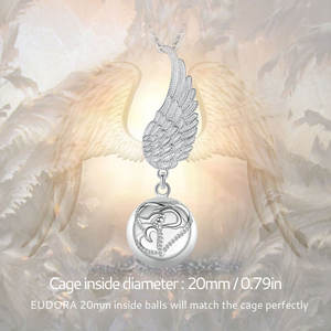 Collana Merryshine con Campanella Messicana per <span class=keywords><strong>Gravidanza</strong></span>, Stile Trendy con Ali d'Angelo e Perle Dorate - Product Image 3