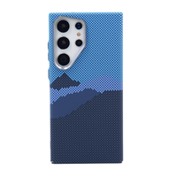 Étui de téléphone magnétique pour Samsung S23 S24 Ultra Plus, ultra fin, en PC rigide, antichoc, texture en fibre de carbone, coque arrière protectrice