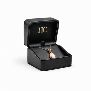 Boîte à bijoux de luxe en similicuir à charnière pour colliers, avec insert en cuir et marquage à chaud, logo personnalisé pour marques de bijoux OEM - Product Image 6