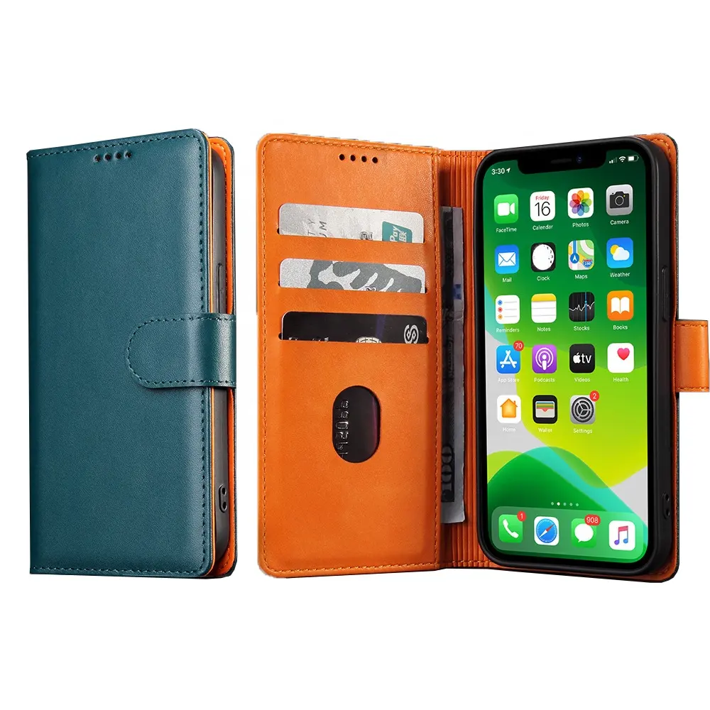 MAXUN grosir casing ponsel kulit dengan dompet Slot kartu untuk iPhone Samsung Huawei Redmi Xiaomi Infinix Tecno Vivo