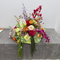 Boule de fleurs en soie lisse, rose, orange, bleue, 60 cm, pour mariages, banquets, restaurants, décoration extérieure et intérieure