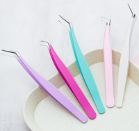 Jeu de pinces à maquillage de précision avec logo personnalisé pince à cils professionnelle antistatique en acier inoxydable pour extensions de cils