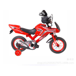 Childrens Bicycle 12 Inch 16 Inch Simulated Motorcycle Style For Kids 2-4 Years Metal Frame With Training Wheels - Product Image 3