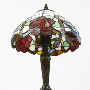 LongHuiJing 10 Inch Mediterranean Cone Stained Glass LED Lamp AC Simple Eco-Friendly Flexible Warm White Table <b>Light</b> Living - Product Image 5